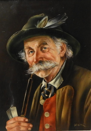 Image for Lot Manner of Otto Eichinger - Man with Pipe