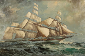 Image for Lot Under Full Sail, Oil on Canvas