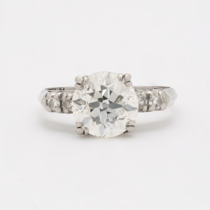 Image for Lot Platinum Diamond Engagement Ring