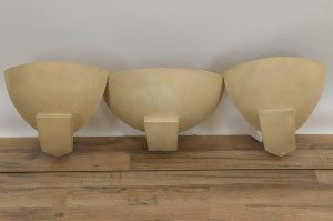 Image for Lot Suite of 3 Art Deco Plaster Wall Lights c 1925