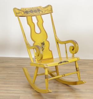 Image for Lot Late Federal Style Painted Stenciled Rocker