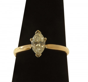 Image for Lot Marquis Cut .70 ct Diamond Ring
