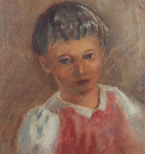 Image for Lot Seigi Adaniga - Portrait of a Boy, O/M