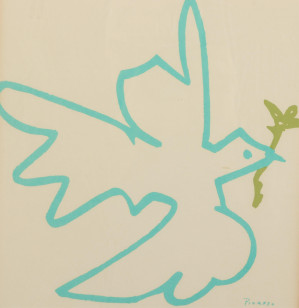 Image for Lot Picasso Dove with Olive Branch color litho