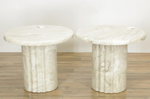 Image for Lot Pr Contemporary Composition Marble Tables