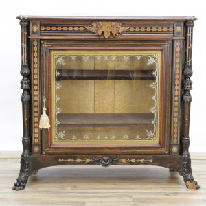 Image for Lot Aesthetic Inlaid Cabinet attr Herter Bros c 1865