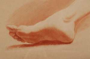 Image for Lot "Study of Right Foot", Sanguine on Paper