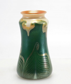 Image for Lot Kew Blas - Hooked Feather Glass Vase