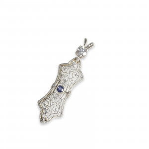 Image for Lot Edwardian Diamond and Sapphire Pendant