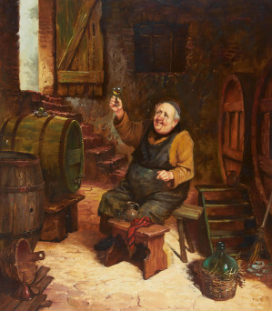 Image for Lot Conrad Herrmann - Jolly Wine Tasting Monk