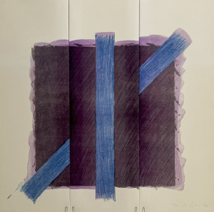 Image for Lot Richard Smith - Untitled (Abstract in Blue and Purple)