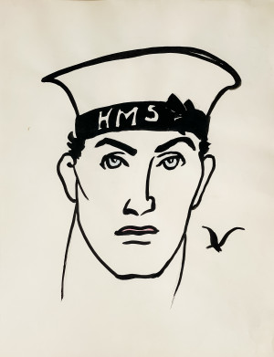 Image for Lot Emlen Etting - Portrait of Sailor