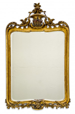 Image for Lot Rococo Style Giltwood Mirror
