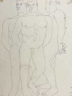 Image for Lot Manuel Rodríguez Lozano - Untitled (Three Male Nudes)