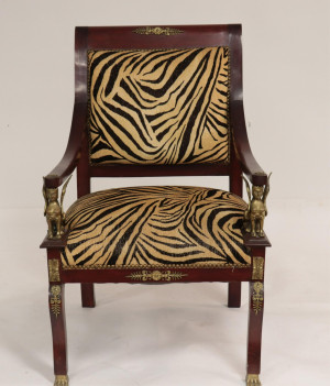 Image for Lot Empire Style Stained Beechwood Fauteuil