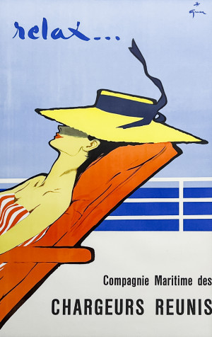 Image for Lot Rene Gruau - Poster: Relax….Compagnie Maritime des Chargeurs Reunis