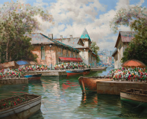 Image for Lot Pierre Latour - Flower Stand By The Barges