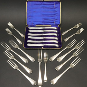 Image for Lot Georgian Later Silver Flatware