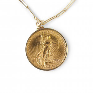 Image for Lot 1924 20 SaintGaudens Gold Coin Pendant