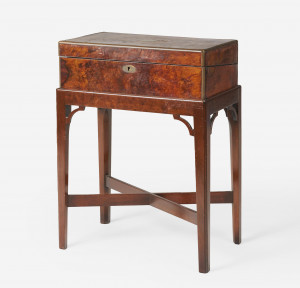 Image for Lot Unknown Cabinetmaker - George III style mahogany lap desk on stand