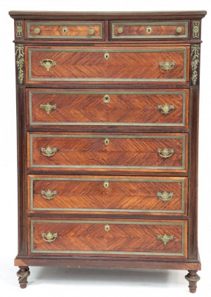 Image for Lot Louis XVI Style Tall Chest, possibly RJ Horner