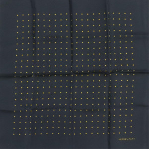 Image for Lot Hermes Silk Pocketsquare - Large Yellow Dots