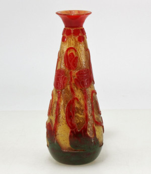 Image for Lot LaVerre Francais Acid Etched Glass Vase, E 20th C.