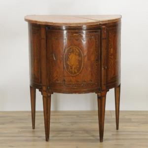 Image for Lot 19th C. Italian Inlaid Demi Lune Cabinet