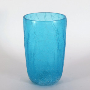 Image for Lot Cendese - Blue Crack Scavo Glass Vase, c.1970