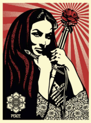 Image for Lot Shepard Fairey Revolutionary Woman with Brush
