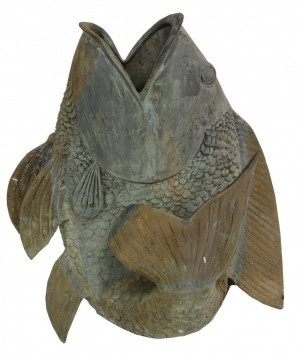 Image for Lot Koi Fish Metal Planter