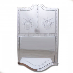 Image for Lot Venetian Etched Glass Mirror