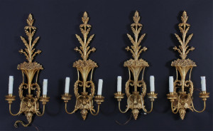 Image for Lot Set of Vaughan Classical Style Giltwood Sconces