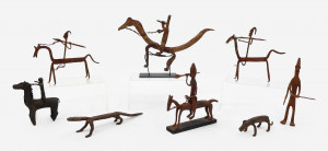 Image for Lot Group of 8 African iron animal sculptures