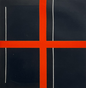 Image for Lot Harvey Quaytman - Untitled (Black, White, and Red Composition)