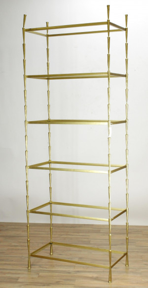 Image for Lot Contemporary Polished Brass Etagere