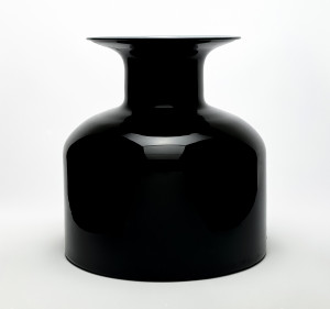 Image for Lot Italian Black Cased Glass Vase