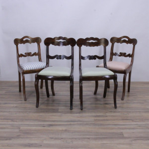 Image for Lot Two Pair Classical Mahogany Klismos Form Side Chai
