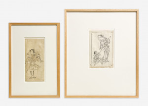 Image for Lot Nishikawa Sukenobu - Group of 2 Japanese Woodcuts