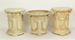 Image for Lot Weller Art Nouveau Cream Pottery Jardiniere