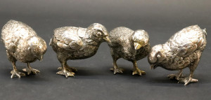 Image for Lot Two Pairs Sterling Silver Chick Figure Cellars