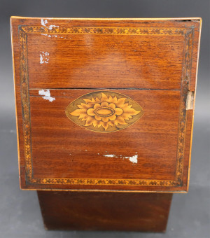 Image for Lot George III Inlaid Mahogany & Sterling Tantalus