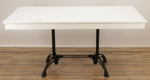 Image for Lot Victorian Style White Painted Cast Iron Table