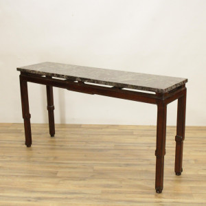 Image for Lot Chinese Style Mahogany Marble Top Altar Table