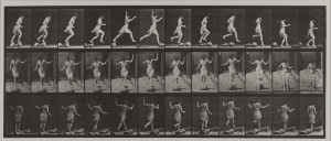 Image for Lot Eadweard Muybridge - Animal Locomotion: Plate 170 Movements, Female, Jumping from stone to stone across a brook