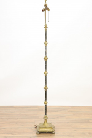 Image for Lot Continental Baroque Style Bronze/Iron Floor Lamp