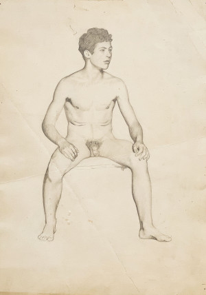 Image for Lot Artist Unknown - Portrait of a Seated Nude