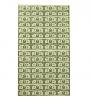 Image for Lot Two Uncut Sheet Of Us Mint $2 Bills