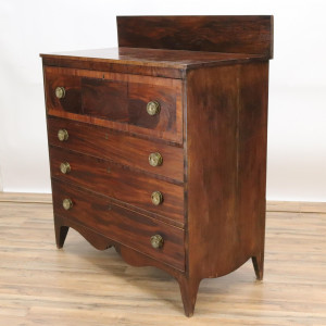 Image for Lot Late Federal Inlaid Mahogany Chest of Drawers