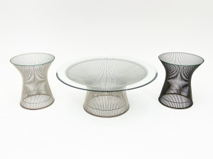 Image for Lot Warren Platner for Knoll, Coffee table and Two End Tables